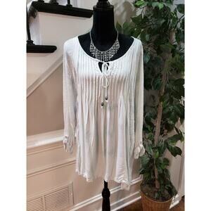 Bandolino Women's Gray Solid 100% Viscose Scoop Neck Long Sleeve Top Blouse XXL